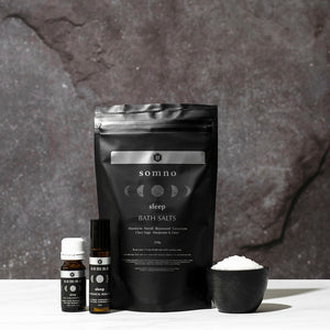 SOMNO (sleep) Bath Salts, Botanical Roll On & Essential Oil Set